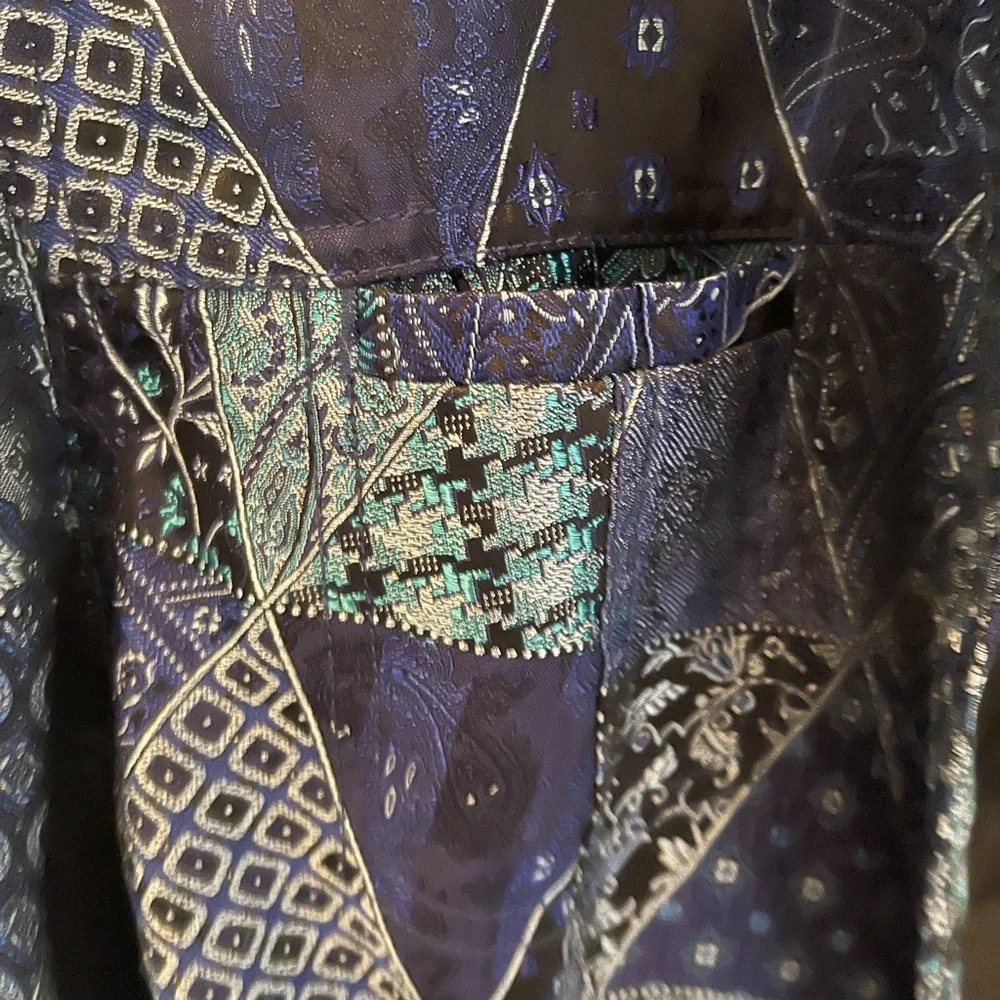 Turquoise and Blue Patchwork Jacket by Coldwater Creek (Size PL) - Picture 7 of 9
